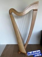 Camac Mathilde harp – naturelle afwerking – 34 snaren – zeer mooie staat
